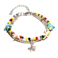 Fashion Jewelry Bracelet, Glass Beads, with Zinc Alloy, with 2.75lnch extender chain, plated & for woman Approx 7 Inch 