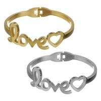 Stainless Steel Bangle, word love, for woman 19mm,4.5mm, Inner Approx 