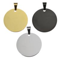 Stainless Steel Pendants, Flat Round, plated Approx 