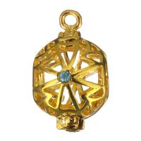 Brass Pregnant Ball Locket Pendant, with rhinestone & hollow, gold Approx 1.5mm, Inner Approx 