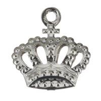 Hollow Brass Pendants, Crown, silver color Approx 2mm 