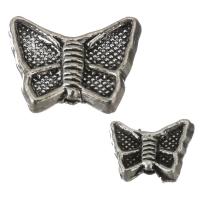 Zinc Alloy Animal Beads, Butterfly silver color 