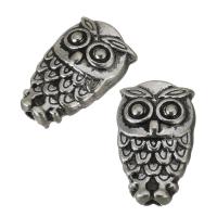 Zinc Alloy Animal Beads, Owl, silver color Approx 1mm 