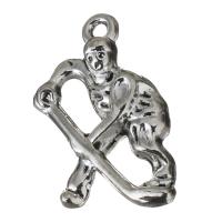 Character Shaped Zinc Alloy Pendants, silver color Approx 2mm 