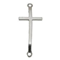 Zinc Alloy Charm Connector, Crucifix Cross, 1/1 loop, silver color Approx 2.5mm 