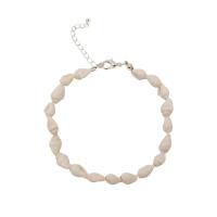 Shell Anklet, with Zinc Alloy, plated, fashion jewelry & for woman, silver color Approx 8.2 Inch 