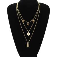 Shell Zinc Alloy Necklace, with Shell, plated, three layers & fashion jewelry & for woman Approx 14.1 Inch 
