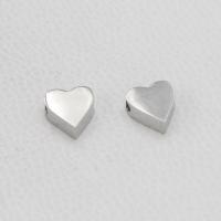 Edelstahl Perlen, 304 Edelstahl, Herz, keine, 3x8mm, Bohrung:ca. 1.8mm, 10PCs/Tasche, verkauft von Tasche
