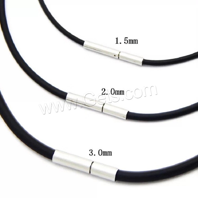 PVC-Kabel Kette Halskette, mit Edelstahl, unisex, schwarz, 10StrangStrang/Menge, verkauft von Menge