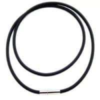 Corde en PVC chaîne de collier, avec acier inoxydable, unisexe, noire Vendu par lot
