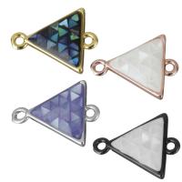 Brass Connector, with Abalone Shell, Triangle, plated, 1/1 loop Approx 1.5mm 