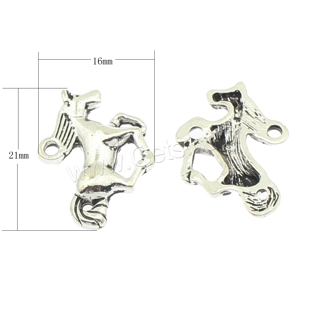 Zinklegierung Tier Anhänger, Pferd, plattiert, keine, 21x16x3mm, Bohrung:ca. 2mm, ca. 310PCs/Tasche, verkauft von Tasche