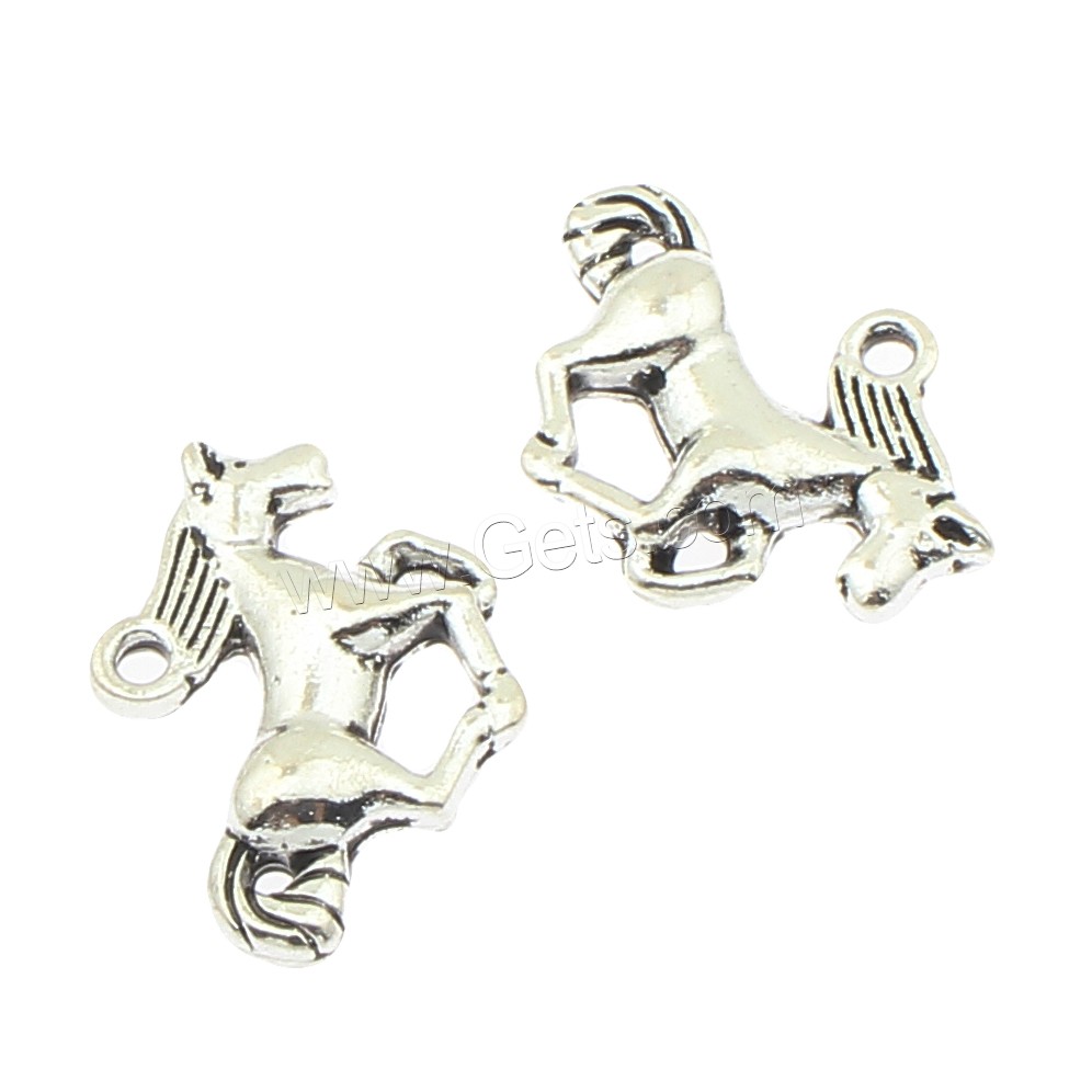 Zinklegierung Tier Anhänger, Pferd, plattiert, keine, 21x16x3mm, Bohrung:ca. 2mm, ca. 310PCs/Tasche, verkauft von Tasche