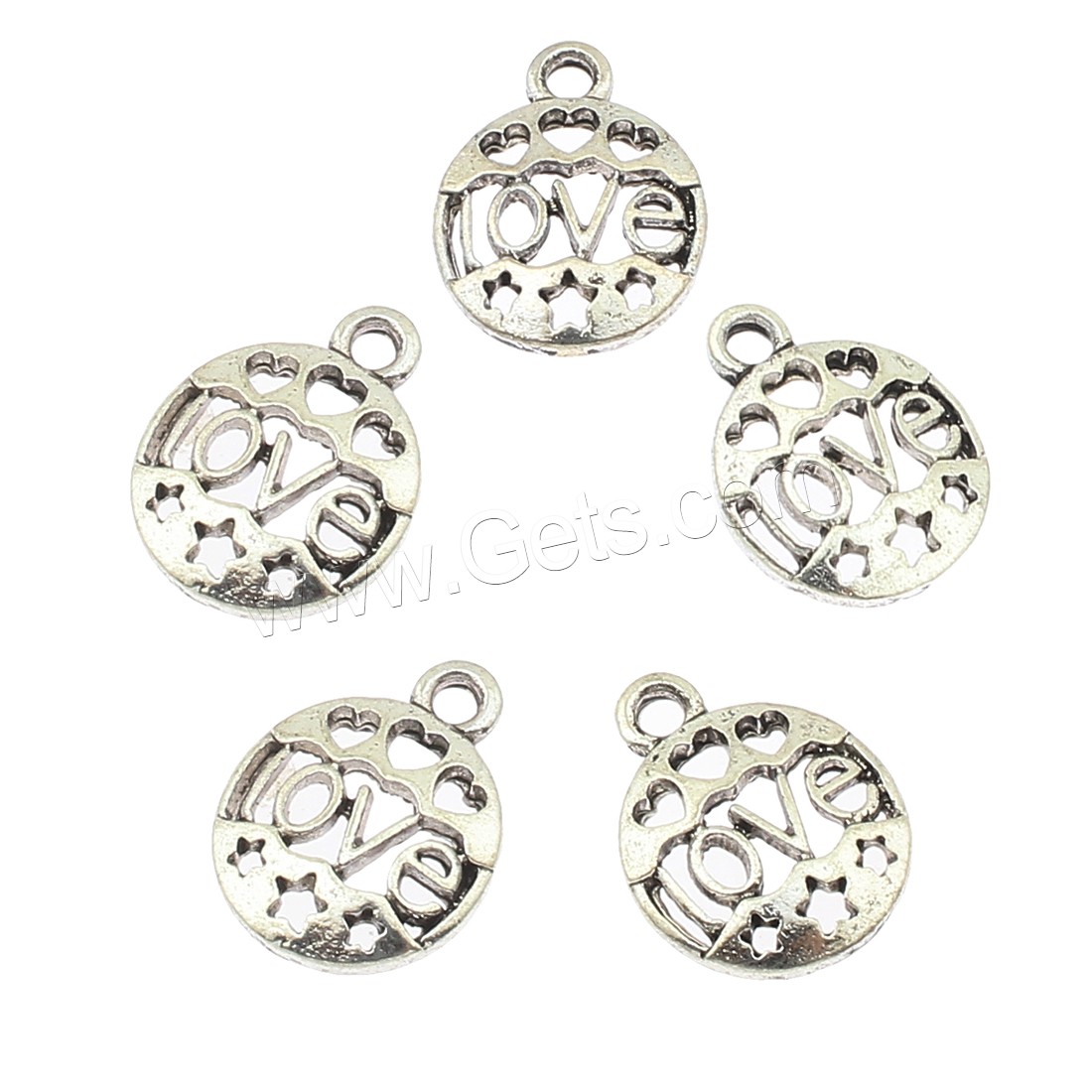 Zinc Alloy Hollow Pendants, Round, plated, more colors for choice, 14x18x3mm, Hole:Approx 2mm, Approx 410PCs/Bag, Sold By Bag