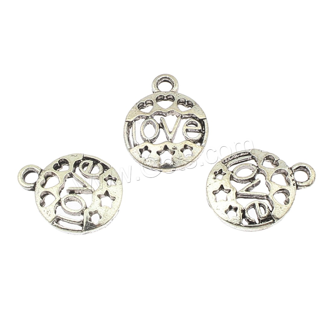 Zinc Alloy Hollow Pendants, Round, plated, more colors for choice, 14x18x3mm, Hole:Approx 2mm, Approx 410PCs/Bag, Sold By Bag