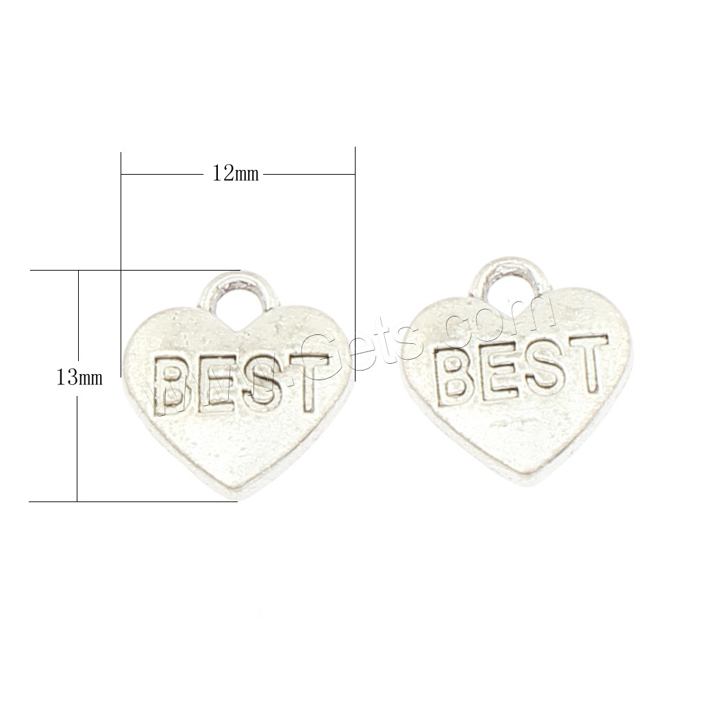 Zinc Alloy Heart Pendants, plated, more colors for choice, 12x13x2mm, Hole:Approx 2mm, Approx 555PCs/Bag, Sold By Bag