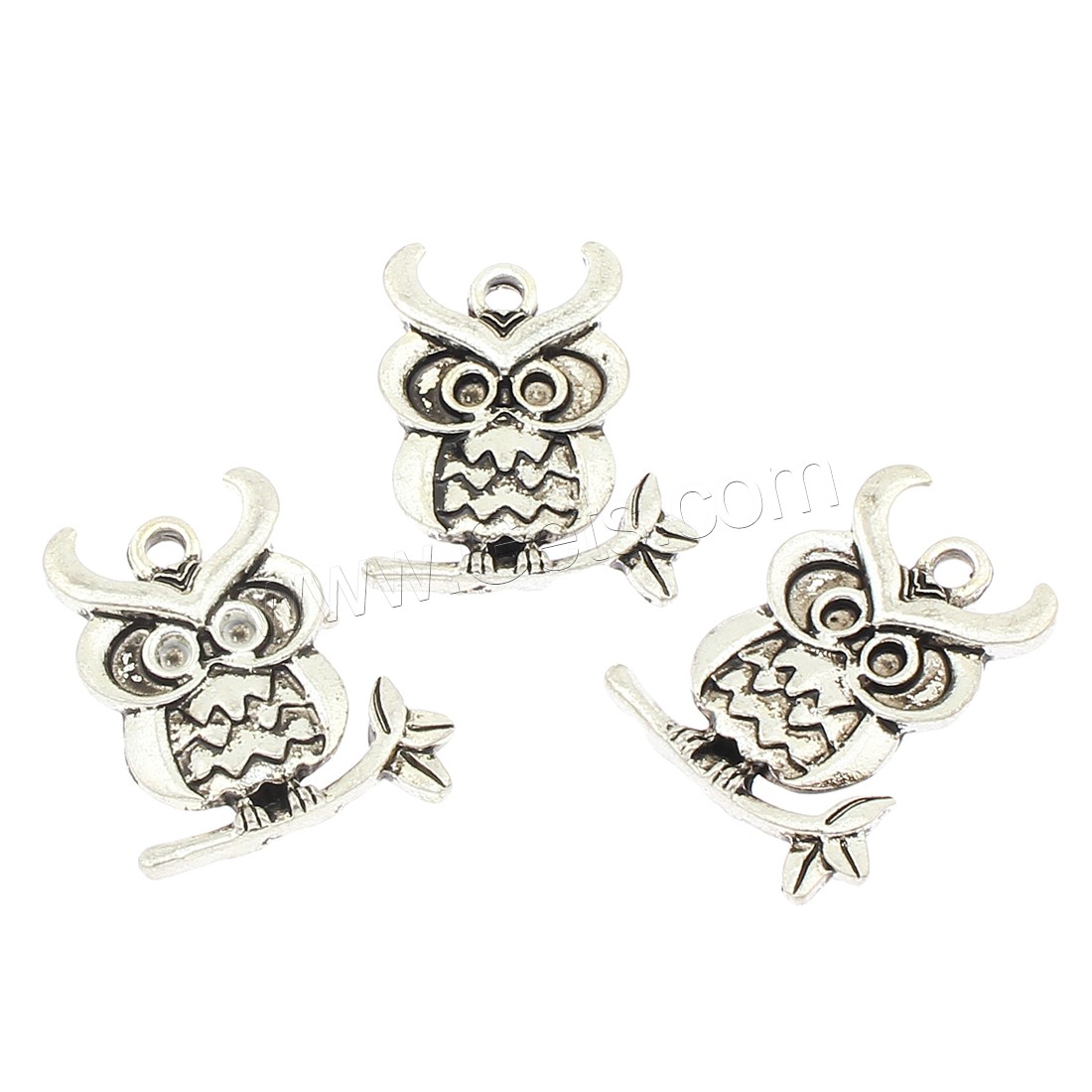 Zinc Alloy Animal Pendants, Owl, plated, more colors for choice, 19x23x3mm, Hole:Approx 2mm, Approx 190PCs/Bag, Sold By Bag