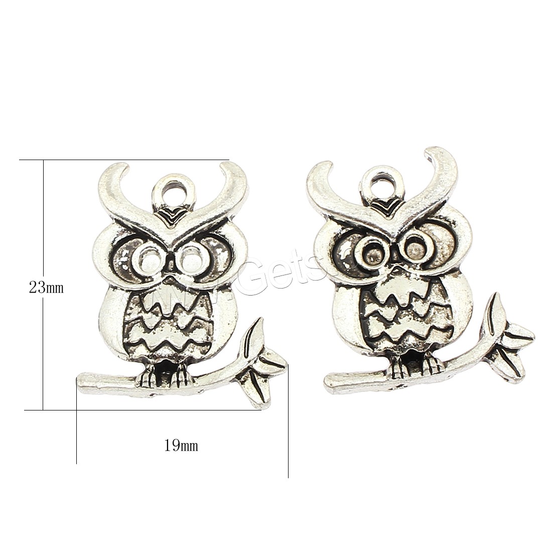 Zinc Alloy Animal Pendants, Owl, plated, more colors for choice, 19x23x3mm, Hole:Approx 2mm, Approx 190PCs/Bag, Sold By Bag