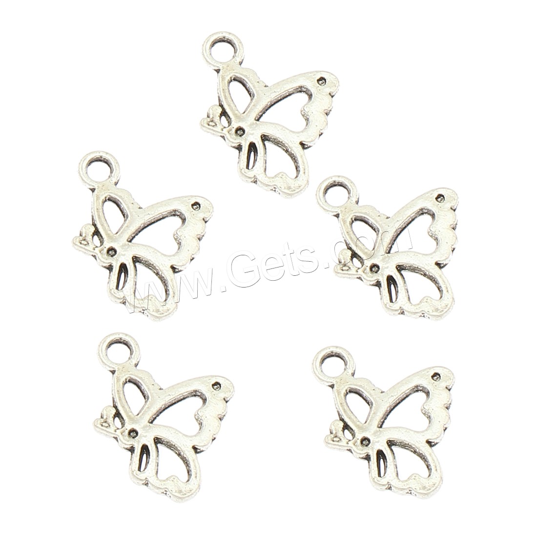 Zinc Alloy Animal Pendants, Butterfly, plated, large hole, more colors for choice, 16x20x2mm, Hole:Approx 3mm, Approx 330PCs/Bag, Sold By Bag