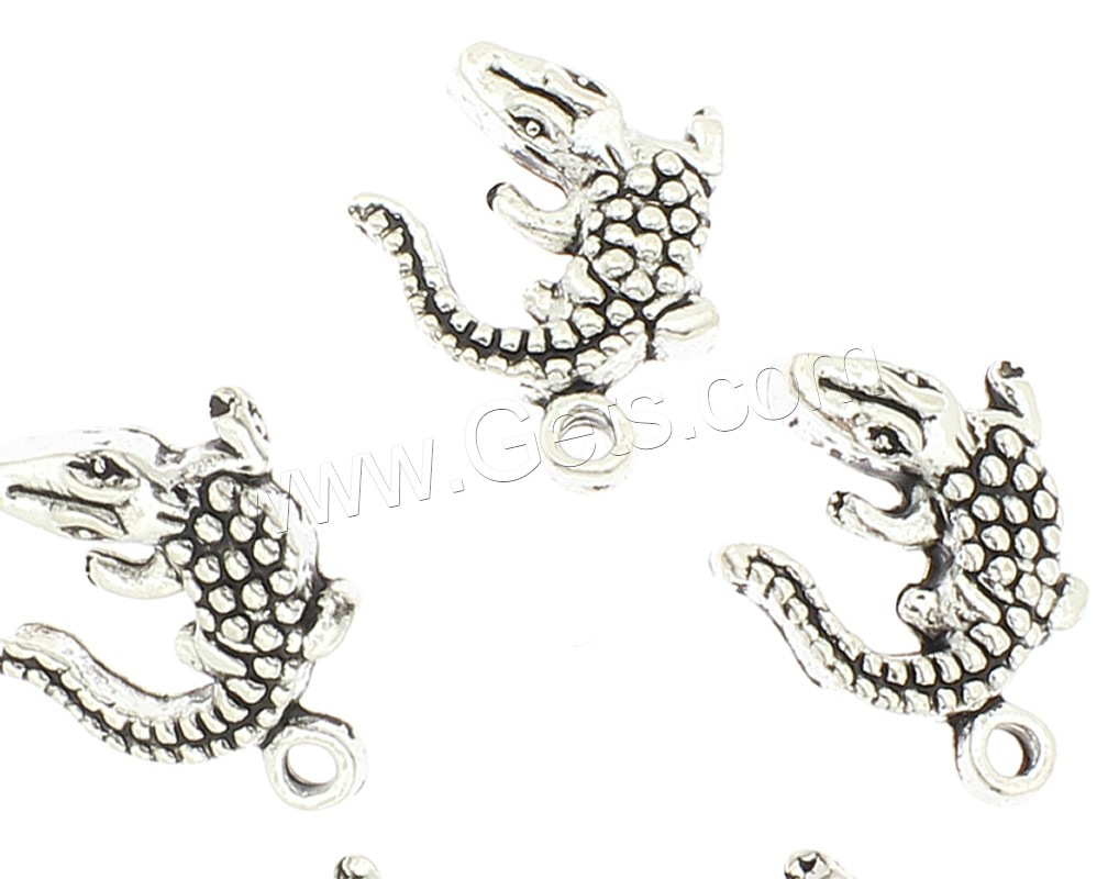 Zinc Alloy Animal Pendants, Crocodile, plated, more colors for choice, 13x17x3mm, Hole:Approx 2mm, Approx 360PCs/Bag, Sold By Bag