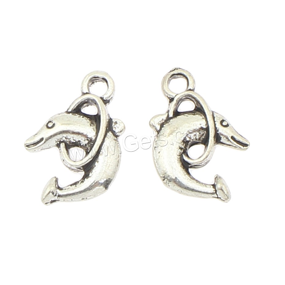 Zinklegierung Tier Anhänger, Fisch, plattiert, keine, 11x16x3mm, Bohrung:ca. 2mm, ca. 500PCs/Tasche, verkauft von Tasche