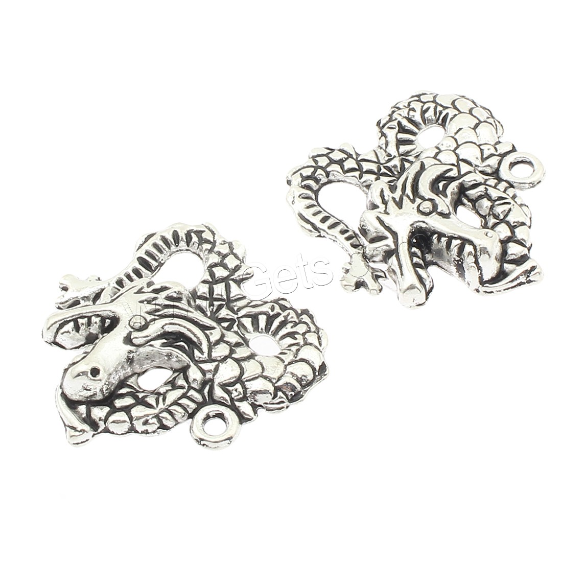 Zinc Alloy Jewelry Pendants, Dragon, plated, large hole, more colors for choice, 29x27x6mm, Hole:Approx 3mm, Approx 100PCs/Bag, Sold By Bag