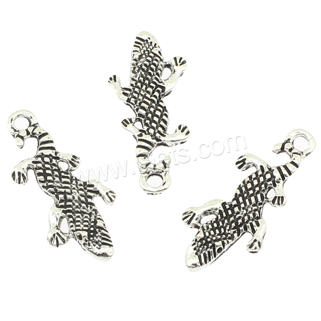 Zinklegierung Tier Anhänger, Krokodil, plattiert, keine, 11x26x2mm, Bohrung:ca. 2mm, ca. 450PCs/Tasche, verkauft von Tasche