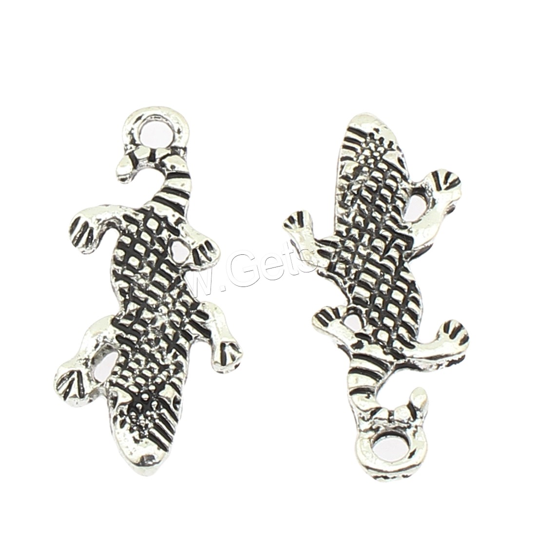 Zinklegierung Tier Anhänger, Krokodil, plattiert, keine, 11x26x2mm, Bohrung:ca. 2mm, ca. 450PCs/Tasche, verkauft von Tasche