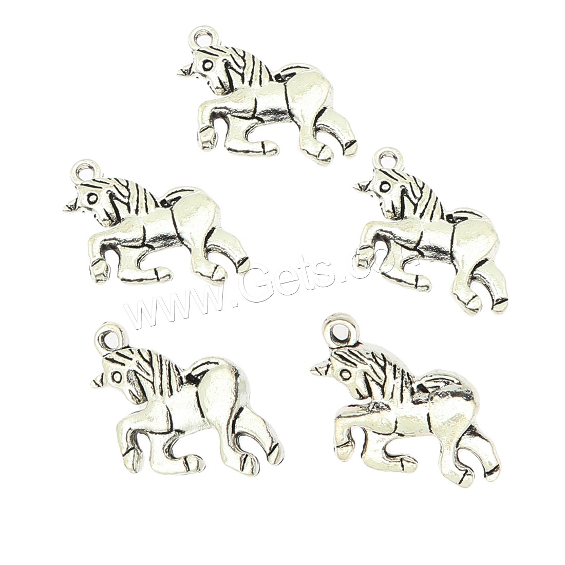 Zinklegierung Tier Anhänger, Pferd, plattiert, keine, 16x24x3mm, Bohrung:ca. 2mm, ca. 160PCs/Tasche, verkauft von Tasche