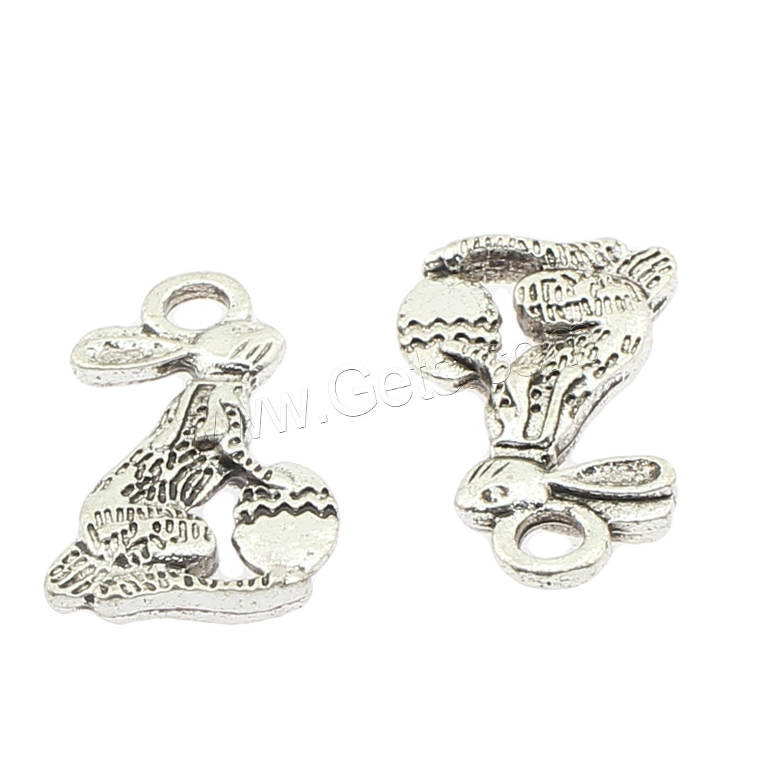 Zinklegierung Tier Anhänger, Hase, plattiert, keine, 11x18x3mm, Bohrung:ca. 2mm, ca. 380PCs/Tasche, verkauft von Tasche