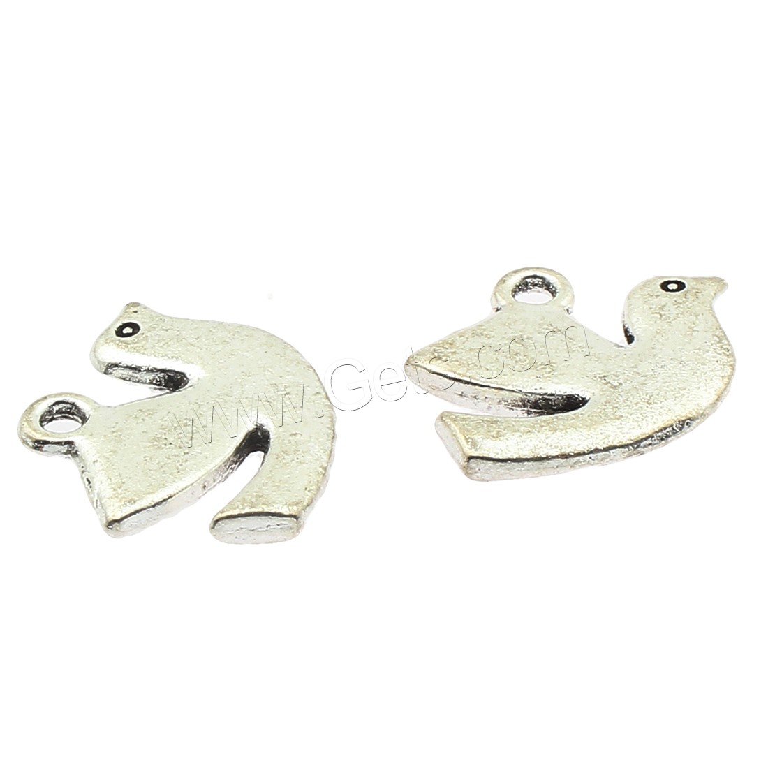 Zinc Alloy Animal Pendants, Dove, plated, more colors for choice, 16x14x2mm, Hole:Approx 2mm, Approx 410PCs/Bag, Sold By Bag