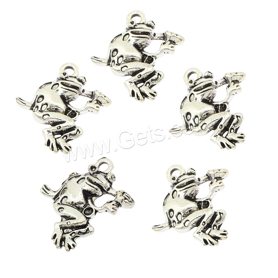 Zinklegierung Tier Anhänger, Frosch, plattiert, keine, 23x26x5mm, Bohrung:ca. 2mm, ca. 170PCs/Tasche, verkauft von Tasche