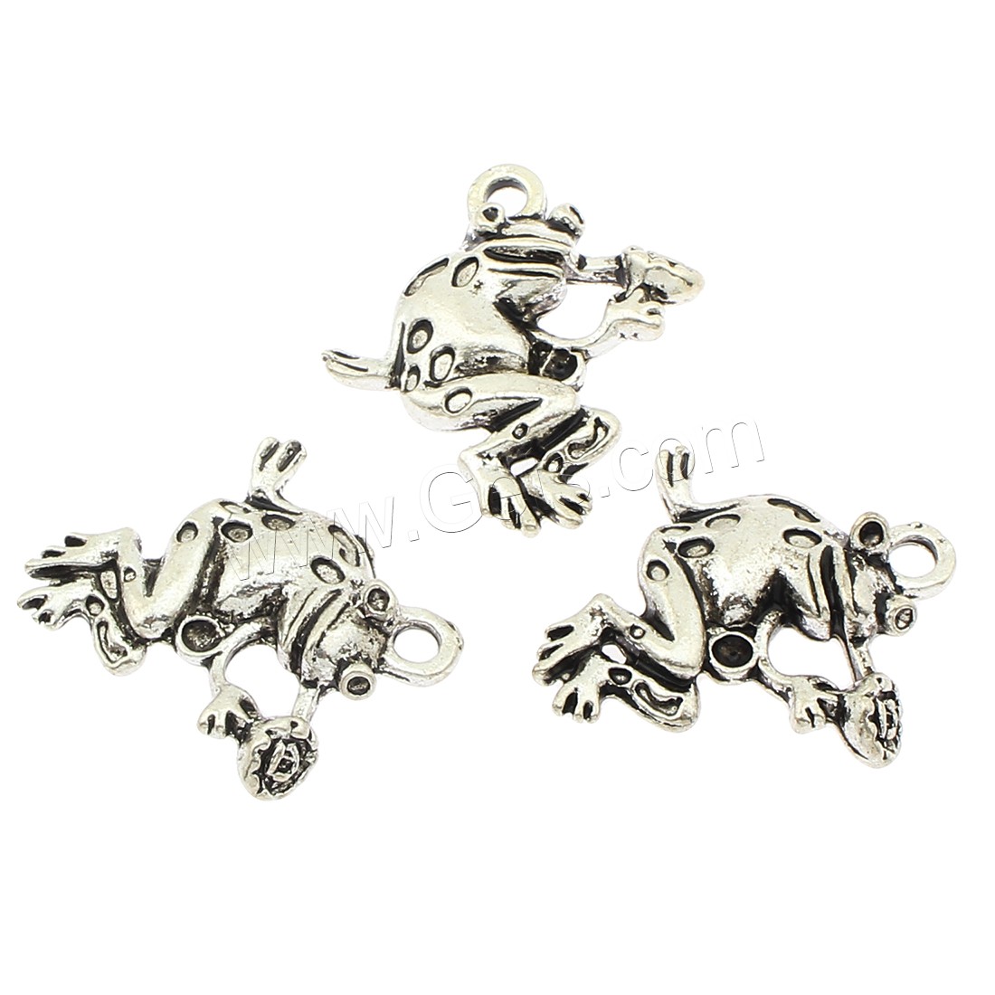 Zinklegierung Tier Anhänger, Frosch, plattiert, keine, 23x26x5mm, Bohrung:ca. 2mm, ca. 170PCs/Tasche, verkauft von Tasche