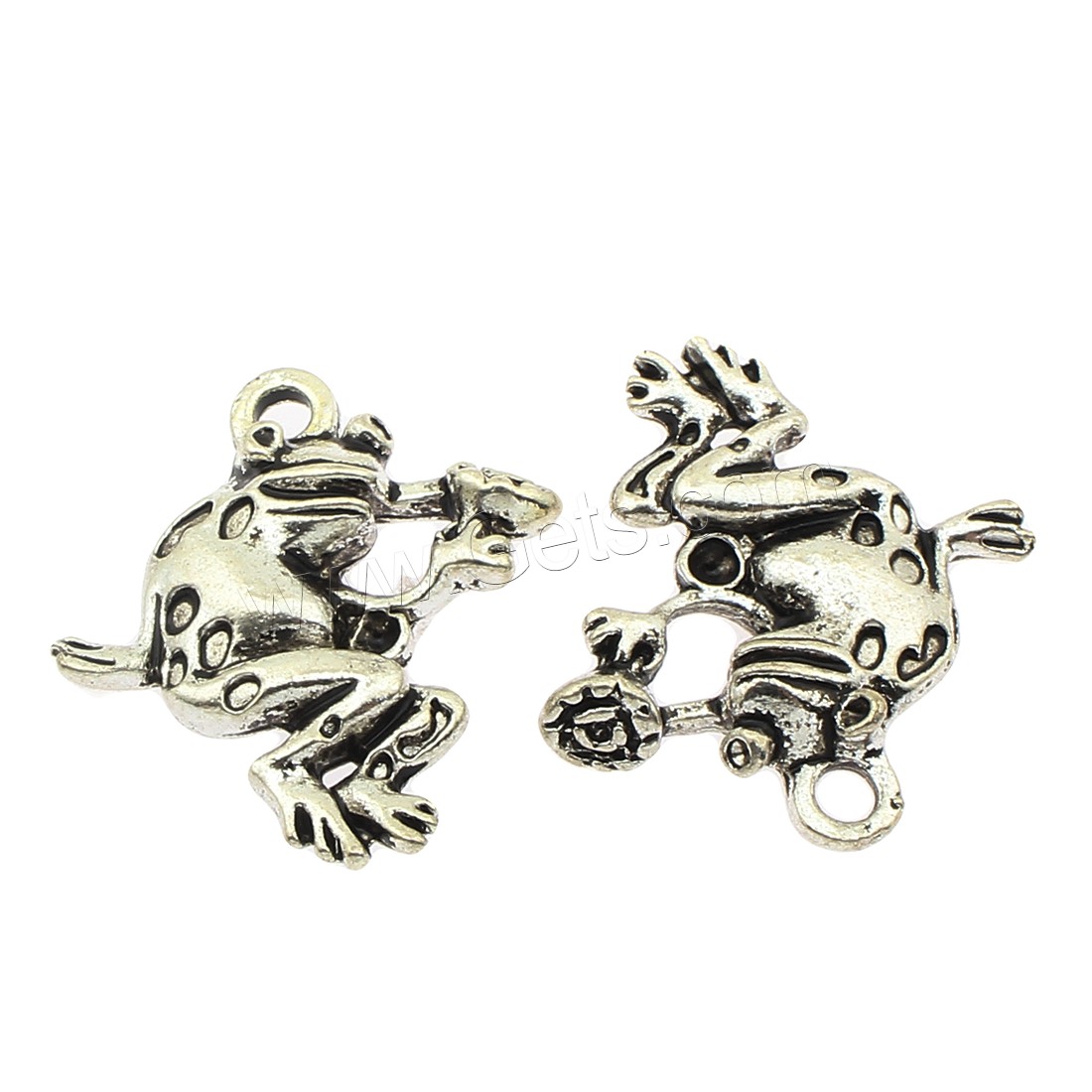 Zinklegierung Tier Anhänger, Frosch, plattiert, keine, 23x26x5mm, Bohrung:ca. 2mm, ca. 170PCs/Tasche, verkauft von Tasche