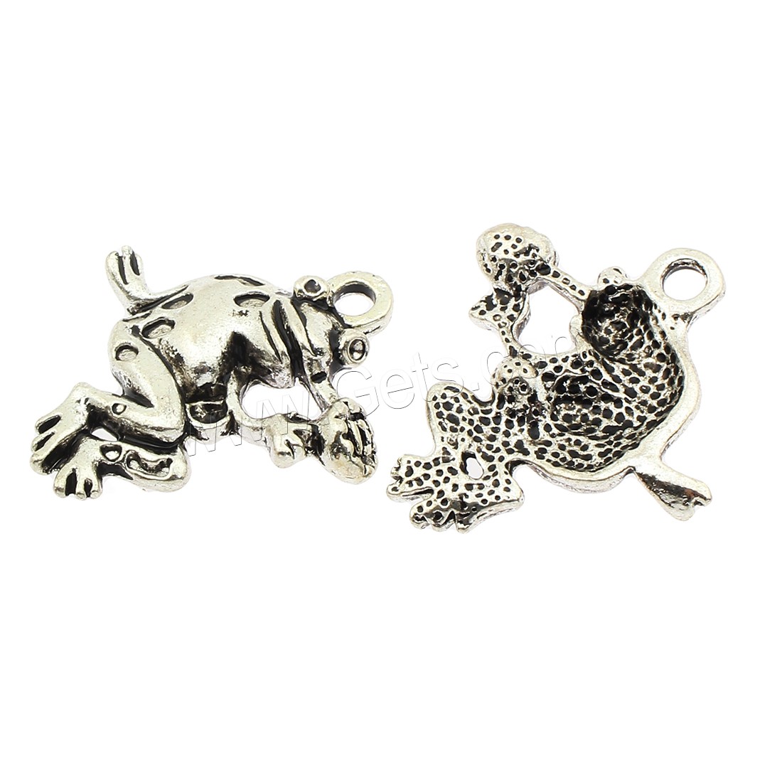 Zinc Alloy Animal Pendants, Frog, plated, more colors for choice, 23x26x5mm, Hole:Approx 2mm, Approx 170PCs/Bag, Sold By Bag