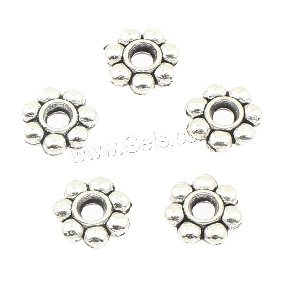 Zinc Alloy Spacer Beads, Flower, plated, more colors for choice, 8x8x2mm, Hole:Approx 2mm, Approx 1250PCs/Bag, Sold By Bag
