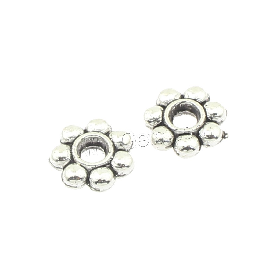Zinc Alloy Spacer Beads, Flower, plated, more colors for choice, 8x8x2mm, Hole:Approx 2mm, Approx 1250PCs/Bag, Sold By Bag