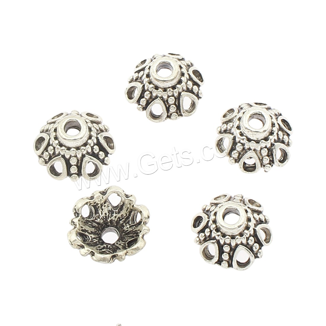 Zinc Alloy Bead Caps, plated, more colors for choice, 12x12x7mm, Hole:Approx 2mm, Approx 350PCs/Bag, Sold By Bag