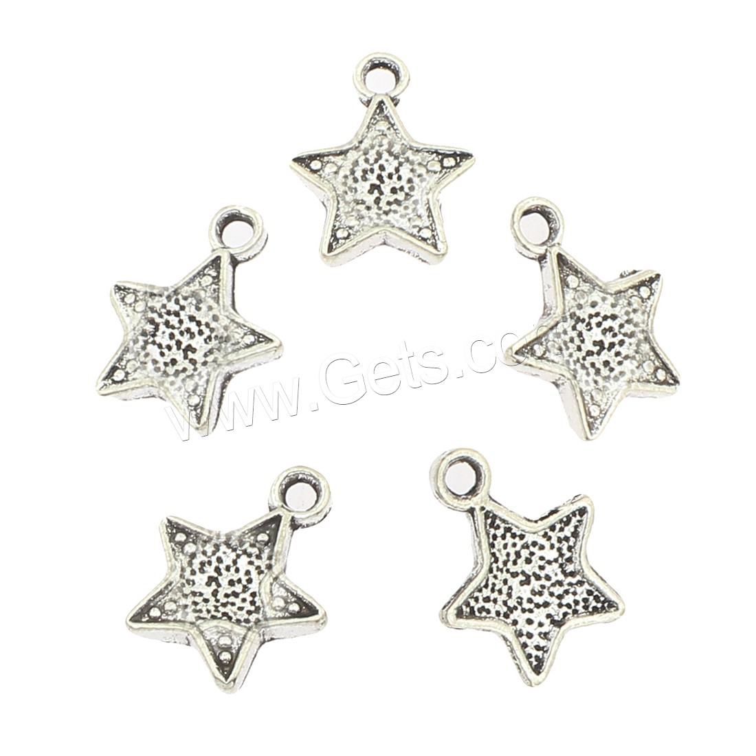 Zinc Alloy Star Pendant, plated, more colors for choice, 13x15x2mm, Hole:Approx 2mm, Approx 710PCs/Bag, Sold By Bag