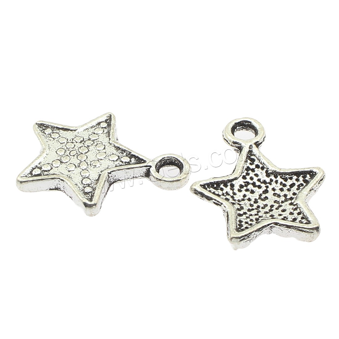 Zinc Alloy Star Pendant, plated, more colors for choice, 13x15x2mm, Hole:Approx 2mm, Approx 710PCs/Bag, Sold By Bag