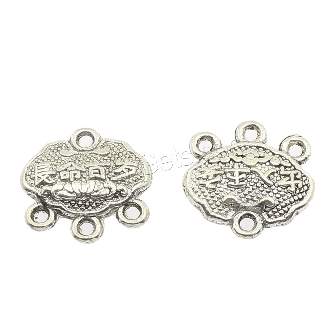 Zinc Alloy Charm Connector, plated, 1/3 loop, more colors for choice, 14x14x4mm, Hole:Approx 2mm, Approx 350PCs/Bag, Sold By Bag