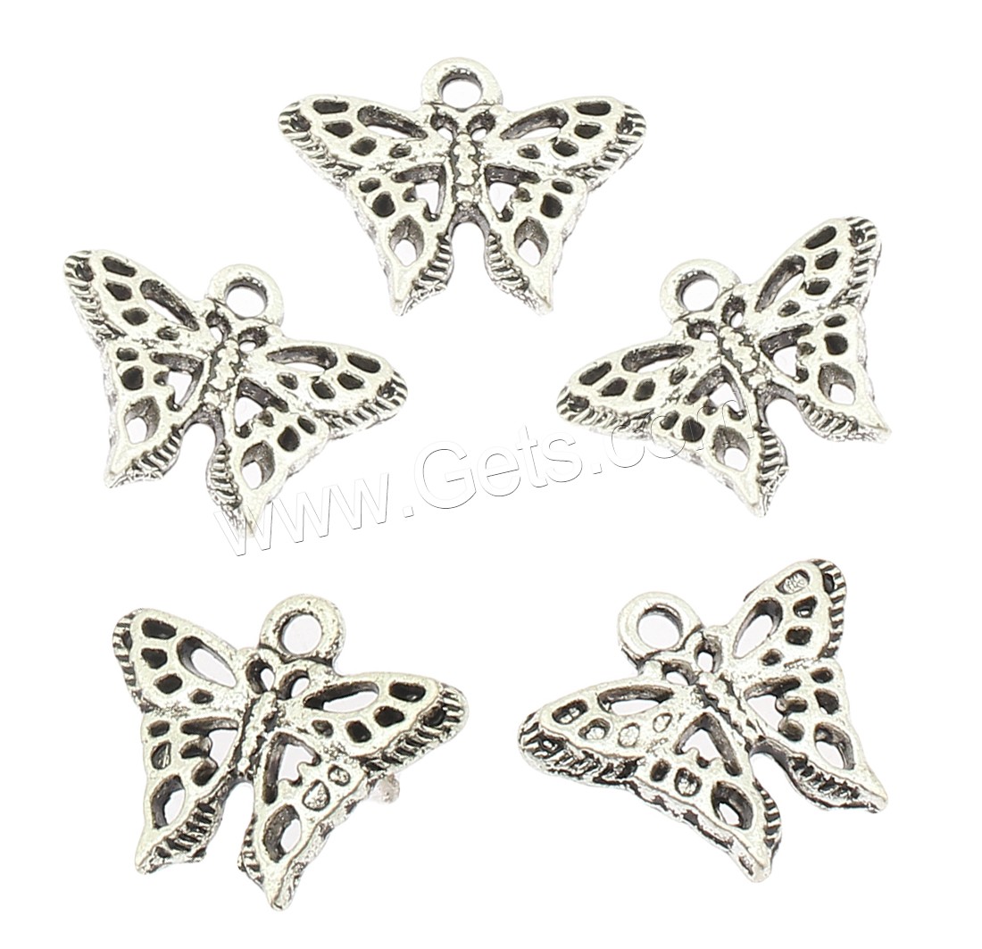 Zinklegierung Tier Anhänger, Schmetterling, plattiert, keine, 18x15x2mm, Bohrung:ca. 2mm, ca. 450PCs/Tasche, verkauft von Tasche