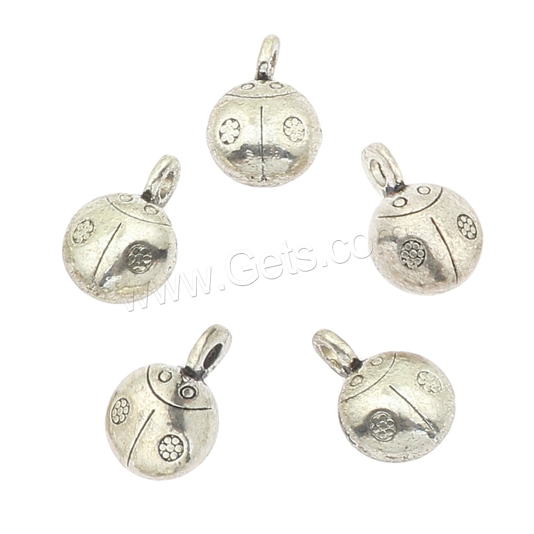 Bijoux pendentifs en Zinc alliage , alliage de zinc, coccinelle, Placage, plus de couleurs à choisir, 10x14x6mm, Trou:Environ 2mm, Environ 250PC/sac, Vendu par sac