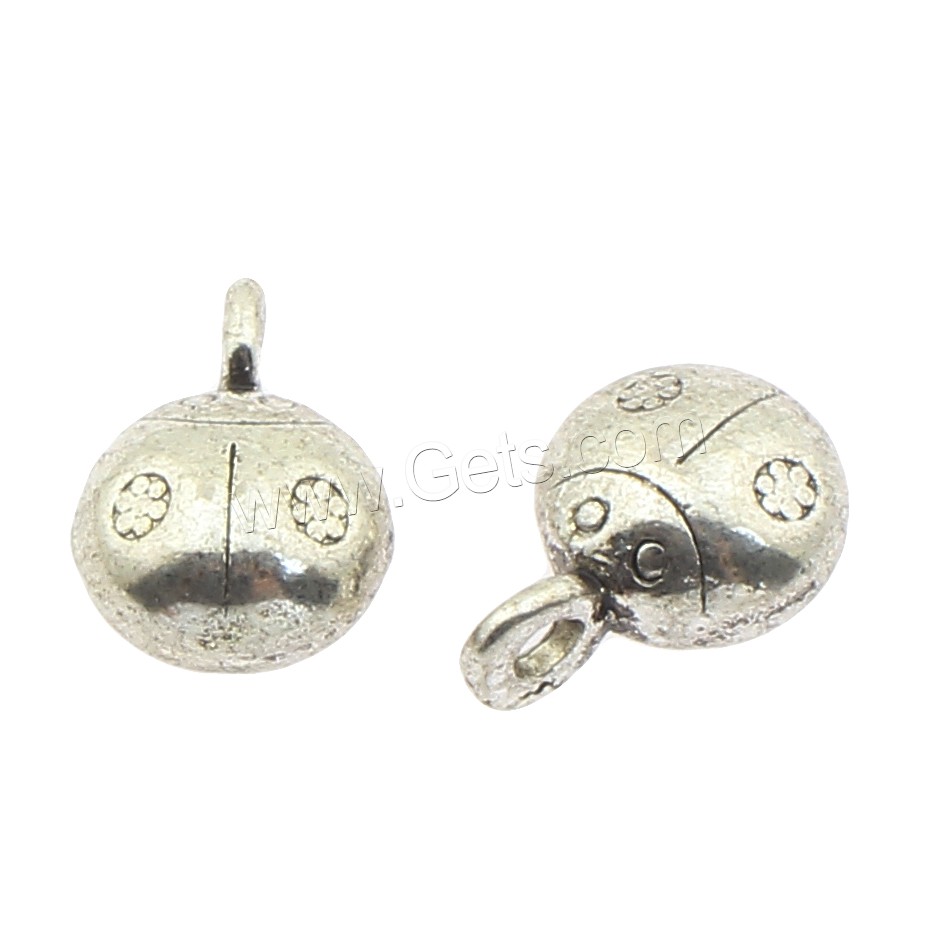 Zinc Alloy Jewelry Pendants, Ladybug, plated, more colors for choice, 10x14x6mm, Hole:Approx 2mm, Approx 250PCs/Bag, Sold By Bag