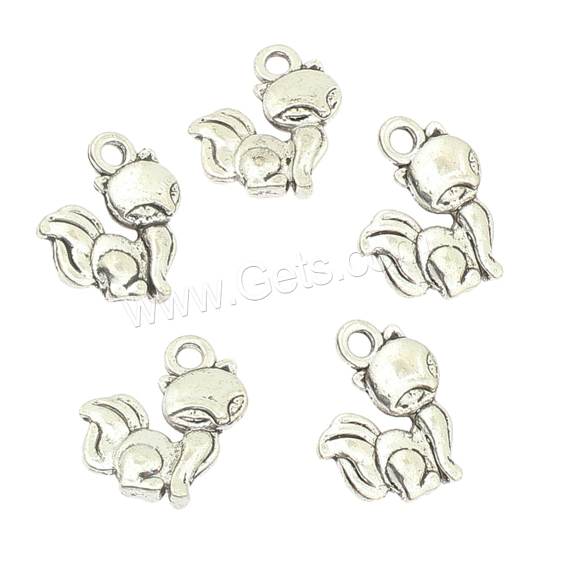 Zinc Alloy Animal Pendants, Fox, plated, more colors for choice, 12x15x3mm, Hole:Approx 2mm, Approx 450PCs/Bag, Sold By Bag