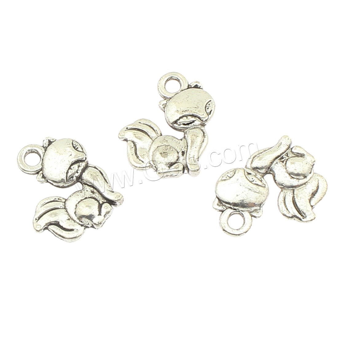 Zinc Alloy Animal Pendants, Fox, plated, more colors for choice, 12x15x3mm, Hole:Approx 2mm, Approx 450PCs/Bag, Sold By Bag