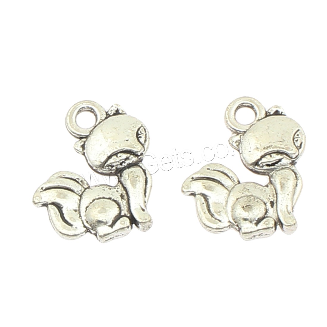 Zinc Alloy Animal Pendants, Fox, plated, more colors for choice, 12x15x3mm, Hole:Approx 2mm, Approx 450PCs/Bag, Sold By Bag