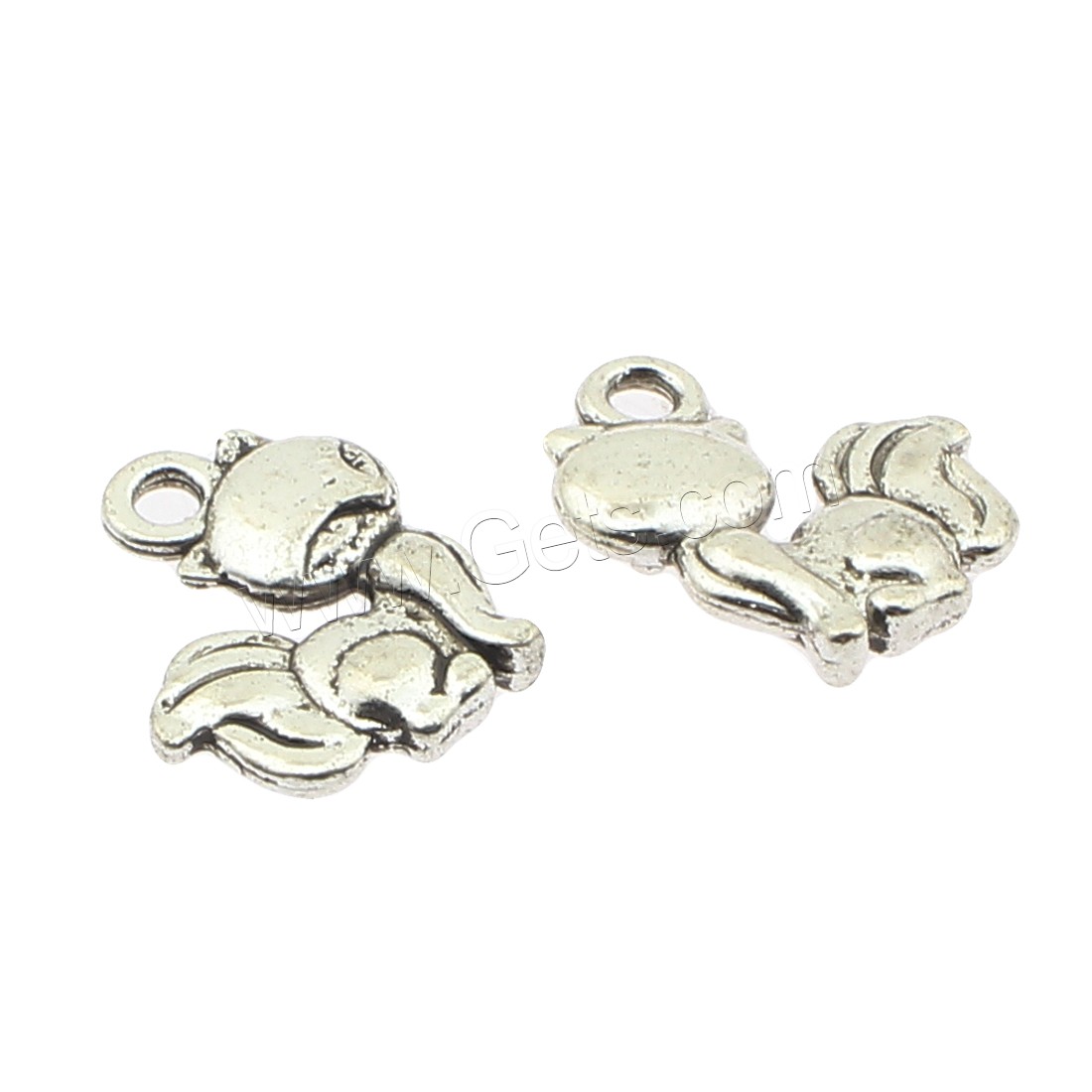 Zinklegierung Tier Anhänger, Fuchs, plattiert, keine, 12x15x3mm, Bohrung:ca. 2mm, ca. 450PCs/Tasche, verkauft von Tasche