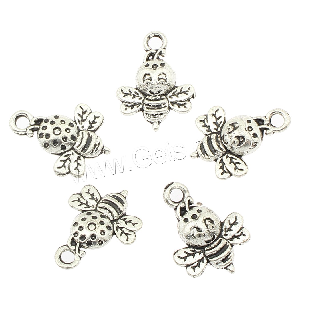 Zinc Alloy Animal Pendants, Bee, plated, more colors for choice, 12x16x4mm, Hole:Approx 2mm, Approx 450PCs/Bag, Sold By Bag