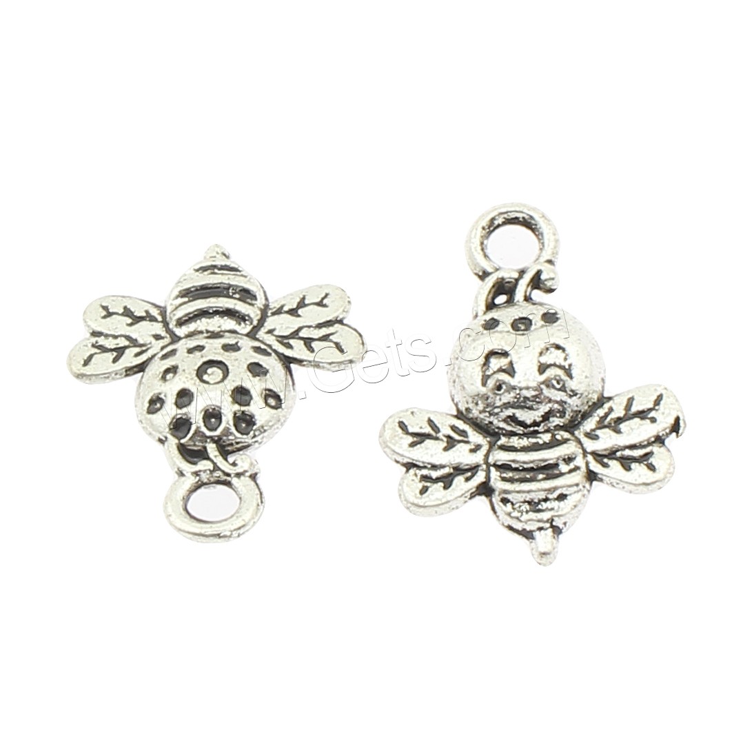 Zinc Alloy Animal Pendants, Bee, plated, more colors for choice, 12x16x4mm, Hole:Approx 2mm, Approx 450PCs/Bag, Sold By Bag